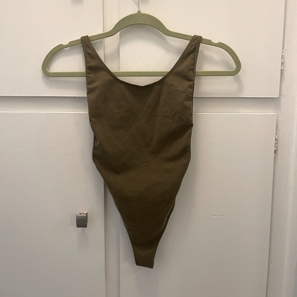 American Apparel Sleeveless Deep cut body suit